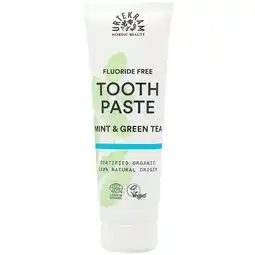 Holland & Barrett Urtekram Tandpasta Mint & Green Tea Fluoridevrij - 75ml aanbieding