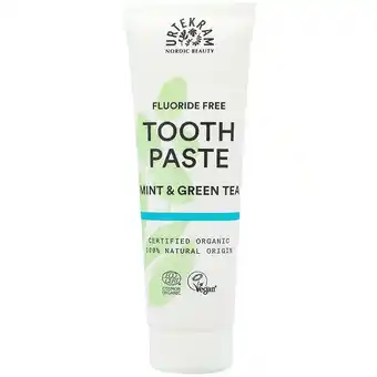 Holland & Barrett Urtekram Tandpasta Mint & Green Tea Fluoridevrij - 75ml aanbieding