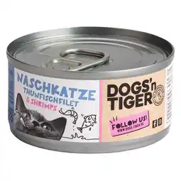 Zooplus Voordeelpakket: 24x70g Dogs'n Tiger Cat Filet tonijn & Garnalen nat kattenvoer aanbieding