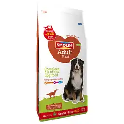 Zooplus 12+3kg gratis! 15kg Adult Maxi Daily Balance Smølke Hondenvoer aanbieding
