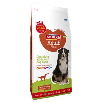 Zooplus 12+3kg gratis! 15kg Adult Maxi Daily Balance Smølke Hondenvoer aanbieding