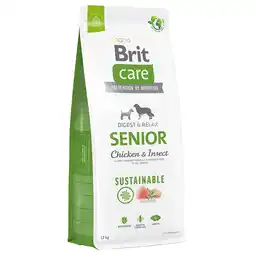 Zooplus Dubbelpak: 2x12kg Brit Care Dog Sustainable Senior Kip & Insecten Droog Hondenvoer aanbieding