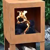 Bol.com Buitenkachel met houtopslag roest - Esschert Design aanbieding