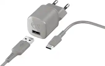 MediaMarkt Fresh 'n Rebel Usb Mini Charger 12 Watt Met Usb-c-kabel 15 Meter Lichtgrijs aanbieding
