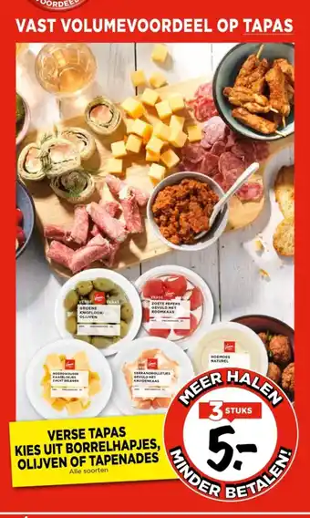 Vomar Voordeelmarkt Verse tapas kies uit borrelhapjes, olijven of tapenades aanbieding