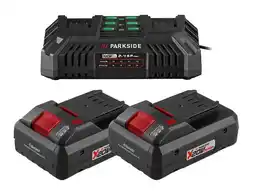 Lidl PARKSIDE Set van 2 smart accu's 20 V - 4 Ah en 1 lader - 4,5 A aanbieding