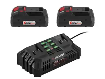 Lidl PARKSIDE Set van 2 smart accu's 20 V - 4 Ah en 1 lader - 4,5 A aanbieding