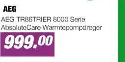 EP AEG TR86TRIER 8000 Serie AbsoluteCare Warmtepompdroger aanbieding