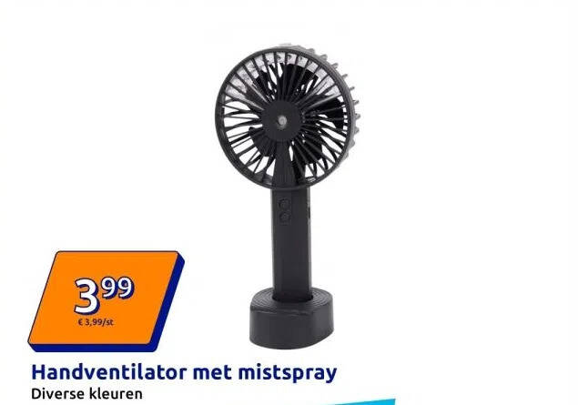 Handventilator met mistspray aanbieding bij Action