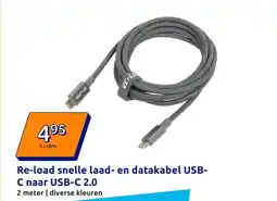 Action Re-load snelle laad- en datakabel USB- C naar USB-C 2.0 aanbieding