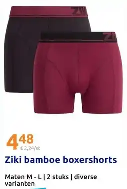 Action Ziki bamboe boxershorts aanbieding