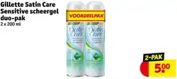 Kruidvat Gillette Satin Care Sensitive scheergel duo-pak aanbieding