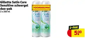 Kruidvat Gillette Satin Care Sensitive scheergel duo-pak aanbieding