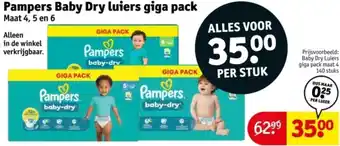 Kruidvat Pampers Baby Dry luiers giga pack aanbieding