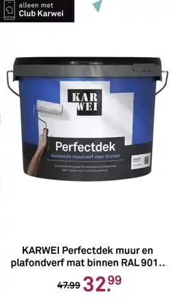 Karwei Karwei perfectdek muur en plafondverf mat binnen ral 901 aanbieding