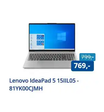 Paradigit Lenovo IdeaPad 5 15IIL05 - 81YK00CJMH aanbieding