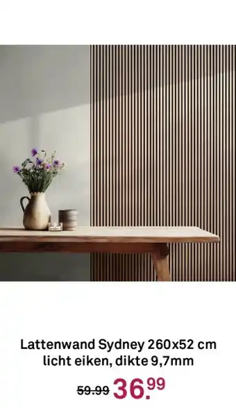 Karwei Lattenwand Sydney licht eiken, dikte aanbieding