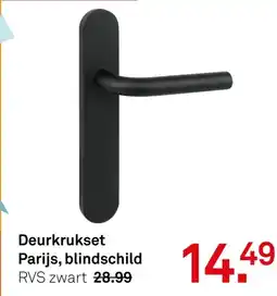 Karwei Deurkrukset parijs, blindschild rvs zwart 28.99 aanbieding