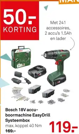 Karwei Bosch 18v accu boormachine easydrill systeembox aanbieding