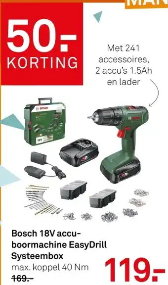 Karwei Bosch 18v accu boormachine easydrill systeembox aanbieding