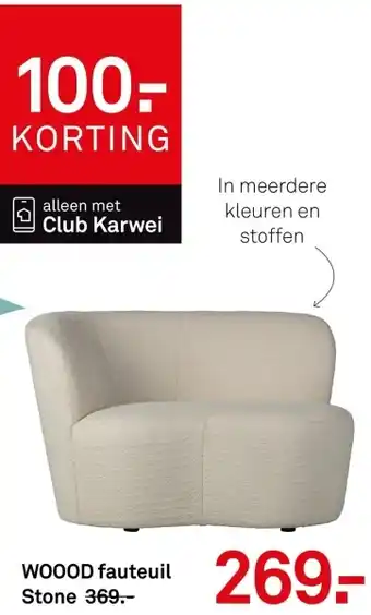 Karwei Woood fauteuil stone aanbieding