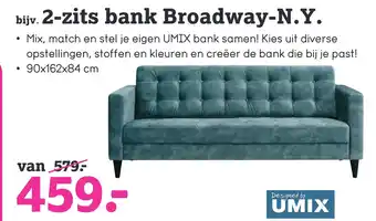 Leen Bakker 2-zits bank Broadway-N.Y. aanbieding