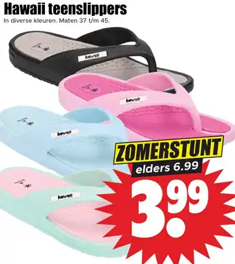 Dirk Hawaii teenslippers aanbieding