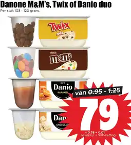Dirk Danone M&M's, Twix of Danio duo aanbieding