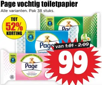 Dirk Page vochtig toiletpapier aanbieding