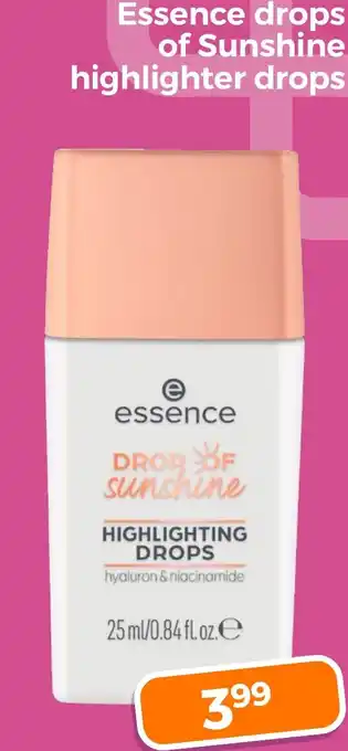 Trekpleister Essence drops of Sunshine highlighter drops aanbieding