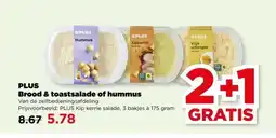 PLUS PLUS Brood & toastsalade of hummus aanbieding