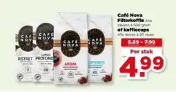 PLUS Café Nova Filterkoffie of koffiecups aanbieding