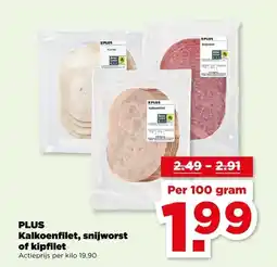PLUS PLUS Kalkoenfilet, snijworst of kipfilet aanbieding