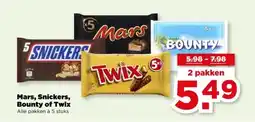 PLUS Mars, Snickers, Bounty of Twix aanbieding