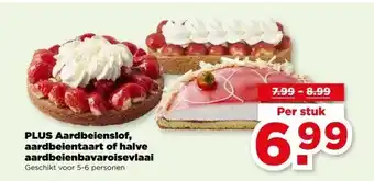 PLUS PLUS Aardbeienslof, aardbeientaart of halve aardbeienbavaroisevlaai aanbieding