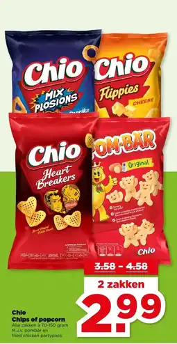 PLUS Chio Chips of popcorn aanbieding
