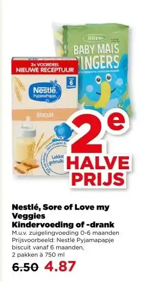 PLUS Nestlé, Sore of Love my Veggies Kindervoeding of -drank aanbieding