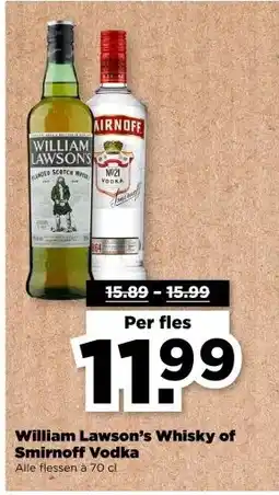 PLUS William Lawson's Whisky of Smirnoff Vodka aanbieding