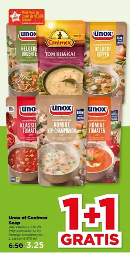 PLUS Unox of Conimex Soep aanbieding