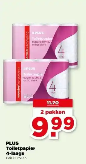 PLUS PLUS Toiletpapier 4-laags aanbieding