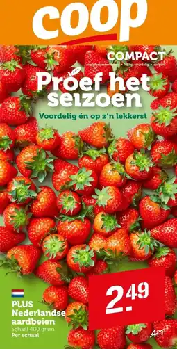 Coop PLUS Nederlandse aardbeien aanbieding