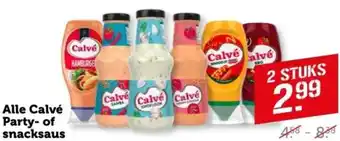 Coop Alle Calvé Party of snacksaus aanbieding