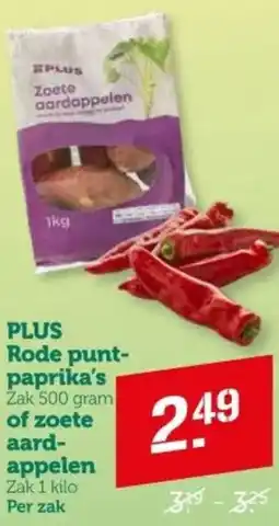 Coop PLUS Rode puntpaprika's of zoete aardappelen aanbieding