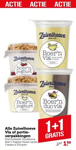 Coop Alle Zuivelhoeve Vla of portieverpakkingen aanbieding