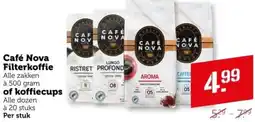 Coop Café Nova Filterkoffie of koffiecups aanbieding