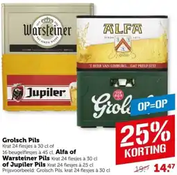 Coop Grolsch Pils, Alfa of Warsteiner Pils of Jupiler Pils aanbieding