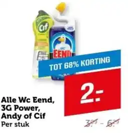 Coop Alle Wc Eend, 3G Power, Andy of Cif aanbieding
