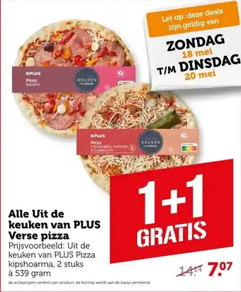 Coop Alle Uit de keuken van PLUS Verse pizza aanbieding