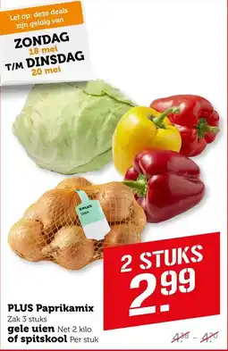 Coop PLUS Paprikamix, gele uien of spitskool aanbieding