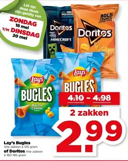 PLUS Lay's Bugles of Doritos aanbieding